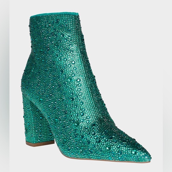 Betsey Johnson Shoes - Betsey Johnson Emerald Green Cady Sparkly Boot